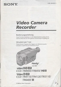 Bedienungsanleitung - SONY video Hi8 XR / video 8 XR - DE & IT - Foto 1 di 1
