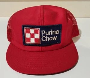 Vintage Purina Chow Patch Netz Druckknopflasche Truckermütze USA - Bild 1 von 9