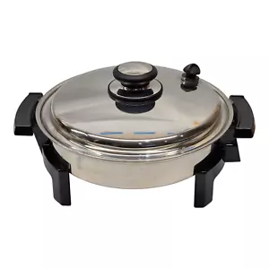 Vintage Retro 11” Royal Prestige Liquid Core Electric Skillet Frying Pan w/ Lid - Picture 1 of 11