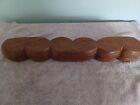 Mancala Hand Carved Wooden  Rustic Hinged Board 13 Beans
