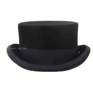 Mens Black Top Hat Tophat Topper Coachman Hat fully lined sizes S-XXL - Picture 1 of 7