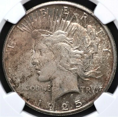 1925 S PEACE DOLLAR NGC MS 61 NICE COIN FOR THIS CONDITIONALLY CHALLENGED DATE - Image 1 of 3