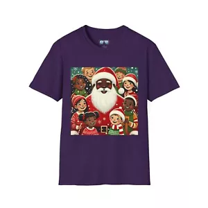 Weihnachtsmann und Kinder Unisex Softstyle T-Shirt - Weihnachten Urlaub Tee, - Bild 1 von 41