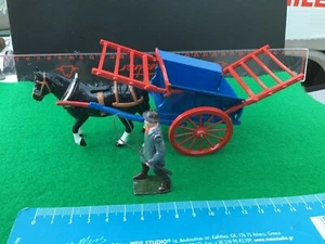 BRITAINS  CART WITH FARM HAND & HORSE - painted diecast - Picture 1 of 5