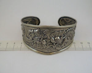 BRACCIALE DRAGONI ALLA SCHIAVA ARGENTO 925 SILVER BRACELET CUFF MADE IN ITALY - Foto 1 di 5