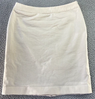 Nine West Suit Womens Ivory Pinstriped Knee Length Lined Skirt Size 10 Dry Clean - Image 1 of 4
