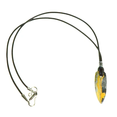 Collar Abejorro Jaspe Ovalado Unisex Artesanal Colgante 40mm Cuero Cordón Proteger Foto 1 de 3