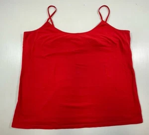 Old Navy Damen Tanktop rot 94% Baumwolle integrierter BH Spaghettiträger XXL - Bild 1 von 7