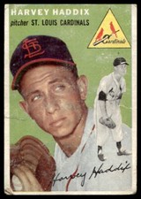 1954 Topps #9 Harvey Haddix  St. Louis Cardinals Low Grade Crease