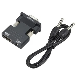 HDMI to VGA Adapter with Audio Female HDMI to Male VGA Converter Laptop To TV z - Picture 1 of 7
