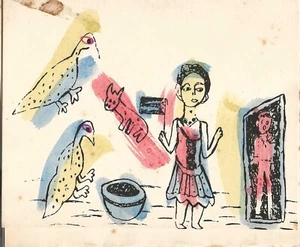Isabel de las Mercedes Serigraphy Postcard  4.7" x 5.7" 11.9 x 14.4 cm Cuban Art - Bild 1 von 4