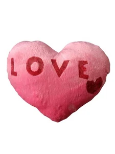 TBM Heart Pillow, Heart Plush Cushion fluffy heart cushion stuffed Pink. - Picture 1 of 4