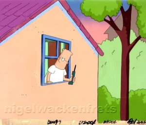 Celular de animación original DILBERT: SILBERT con teléfono móvil en brillante BG - Imagen 1 de 2