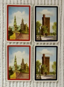 4 Vintage Playing Cards ~ Kronberg Castle/Denmark ~ Karnan Tower/Sweden - Picture 1 of 2