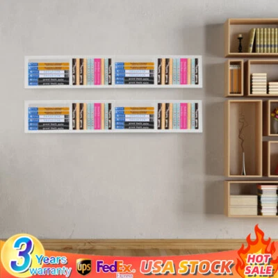 ﻿ 2PCS White Wall Mount 34 In Media Storage Rack CD DVD Organizer Stand Holder - Image 1 of 4