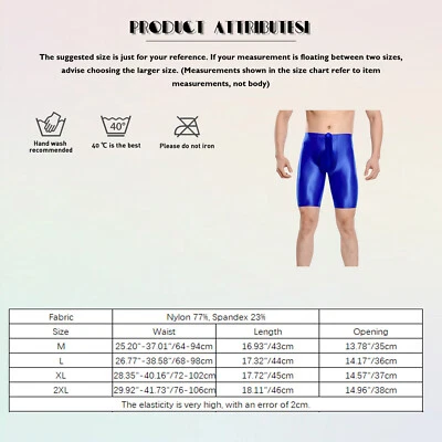 Men Shiny Oily Boxer Shorts Elastic Elephant Trunks Sheath Pouch Underwear Short - Image 1 of 3