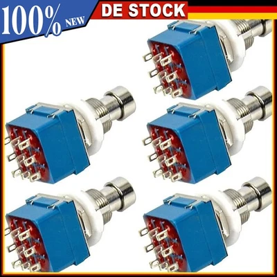 5 X Fußschalter Foot Switch 3PDT 9Pin Wahres Einbau Schalter Bypass Metall  - Bild 1 von 4