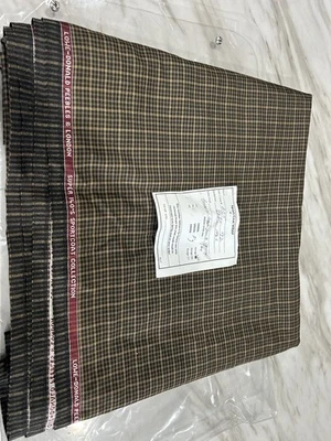 Lowe-Donald Peebles & London 140s Wool Brown Fabric 2.55 Yds 92” BTP - Image 1 of 4