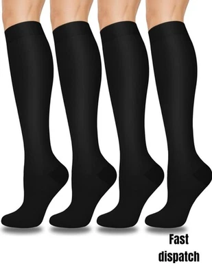 NHS COMPRESSION FLIGHT SOCK TRAVEL ANTI SWELLING FATIGUE SPORT SUPPORT STOCKINGS - Image 1 of 4