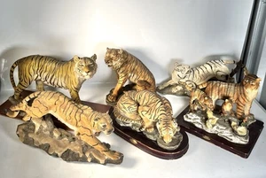 POLYRESIN TIGER SCULPTURE / ORNAMENT / STATUES BUNDLE LOT RESIN BUNDLE LOT - Picture 1 of 24