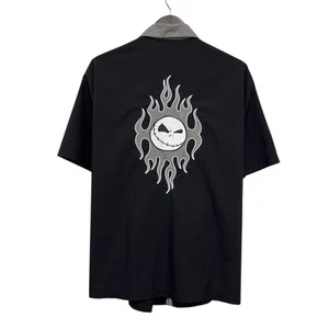 Disney Nightmare Before Christmas Vtg Men's L Button Front Black "Bri Bri" Shirt - Picture 1 of 8