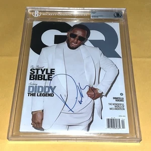 BAD BOY SEAN COMBS signed autographed GQ MAGAZINE P DIDDY PUFF BECKETT BAS SLAB - Picture 1 of 4
