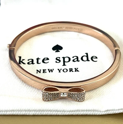 Kate Spade New York Rose Gold Ready Set Bow  Pave Bangle  NEW + DUST BAG - Image 1 of 4