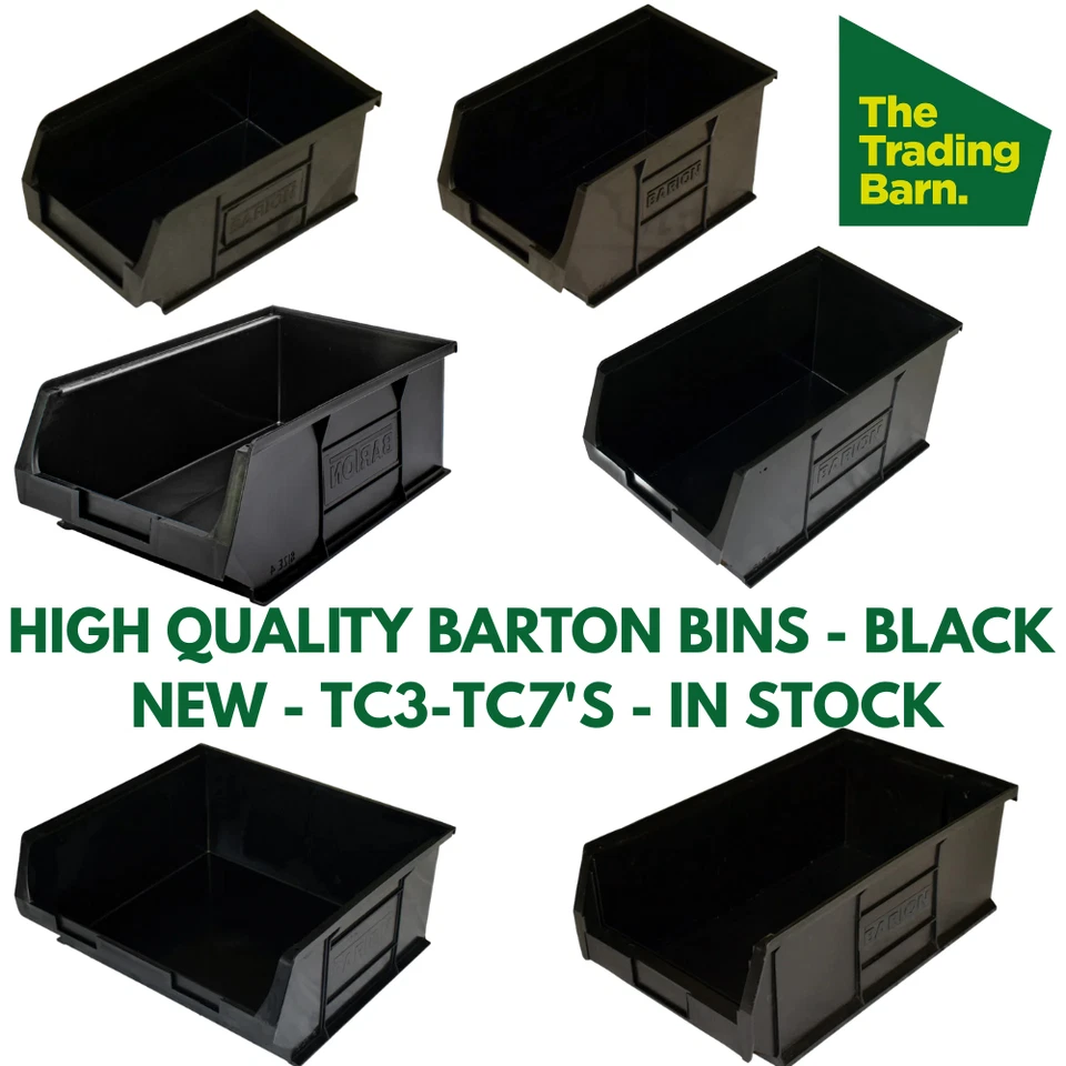 Black Plastic Parts Lin Bins Component Storage Boxes Picking Bin Workshop - Image 1 of 1