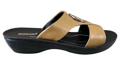 Aerosoft Women’s Taboo Open Toe Comfortable Slide Sandals Tan Brown Size 6.5 - Image 1 of 4