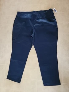 NWT OLD NAVY Women's Size 24 Navy  Pull on High Rise Straight Ankle Pants NEW - Picture 1 of 3