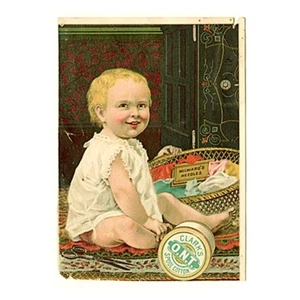Carta commerciale vittoriana Clark's ONT filo da cucire aghi Milward bambino carino - Foto 1 di 3