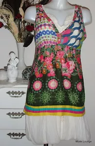 Desigual Blusa Camisa- Yerry - L 40 , Flor Colorido Nuevo con Etiqueta - Picture 1 of 6