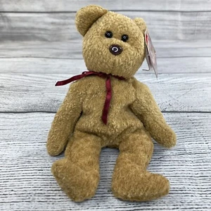 CURLY Beanie Babies TY Original Retired 1993 Small Brown Teddy Bear Animal Toy • - Picture 1 of 14