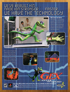 1997 Gex: Enter the Gecko PS1 N64 Saturn PC Print Ad/Poster Official Promo Art!