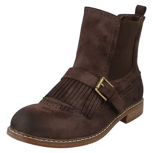 Down To Earth F50568 Ladies Brown Synthetic Casual Ankle Boots - Picture 1 of 8