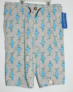 Arizona Jean Co. Medium 10/12 Jogger Shorts, Grey w/ Blue Shark Print - Picture 1 of 2