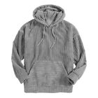 Mens Workout Casual Blouse Corduroy Hoodie Tops Hooded Coat Pullover Sweatshirts
