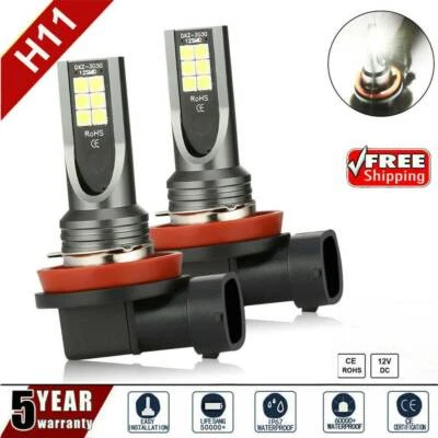 2Pcs H11 H8 H9 Car LED Headlight 24000LM 100W Kit Hi Low Beam Bulb 6500K White - Image 1 of 4
