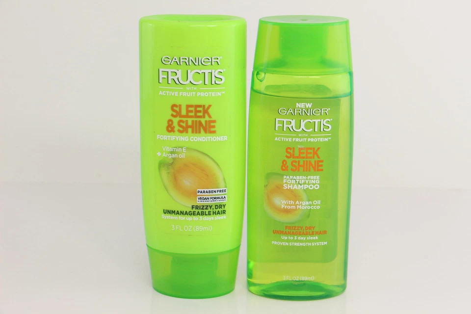 X3 Garnier Fructis Sleek & Shine Shampoo Travel Size 3 Oz