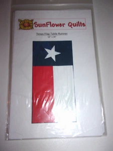 "TEXAS FLAG TABLE RUNNER" QUILT PATTERN BY SUNFLOWER QUILTS - Picture 1 of 2