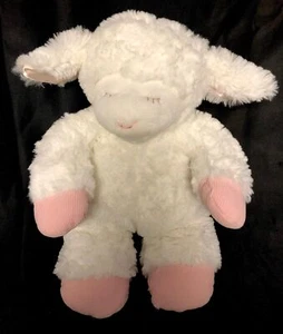 Crema Blanco CORDERO Peluche Rosa Pana Patas Satinado Orejas Frijoles Dormir Bebé J5 - Imagen 1 de 2
