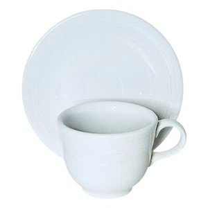 Homer Laughlin China FIESTA WHITE 464100 Cup & Saucer Set NEW - Picture 1 of 14