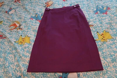 Diane Von Furstenberg Panel Acmis Mulberry Button Waist Trim Pencil Skirt 10 - Image 1 of 4