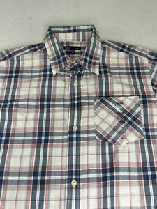 NWT Gap Kids Button Up Shirt Boys XXL Short Sleeve Blue Plaid 2XL - Picture 1 of 8