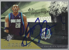 2004-05 Upper Deck SPx basketball #95 D.J. Mbenga IP auto signed RC card #/1999