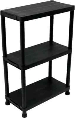 Garage Shelving Unit 3 Tier Home Storage Plastic Shelves Racking Heavy Duty - Image 1 of 4