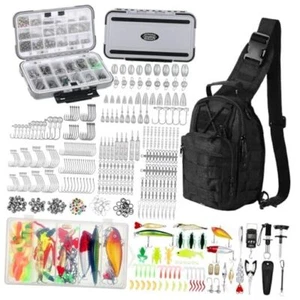 482 Pcs Summer Fishing Gear and Equipment Set Men Fishing Accessories Black - Picture 1 of 8