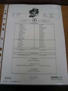 08/02/1995 Teamsheet: European Super Cup Final - AC Milan v Arsenal - Picture 1 of 1