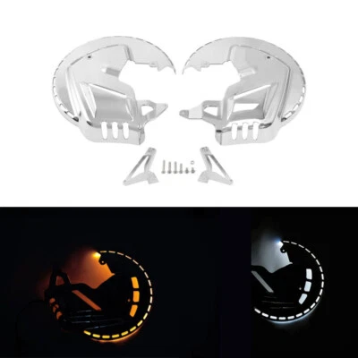 Front Brake Rotor Covers LED Ring Of Fire Fit For Honda Goldwing GL1800 01-17 - Imagen 1 de 4