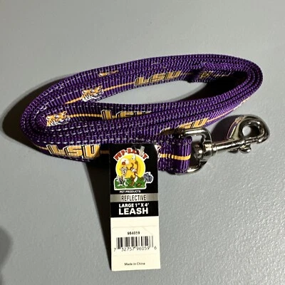 Correa grande de nailon para perros LSU Tigers fabricación de artículos para mascotas naranja tigre reflectante Foto 1 de 4